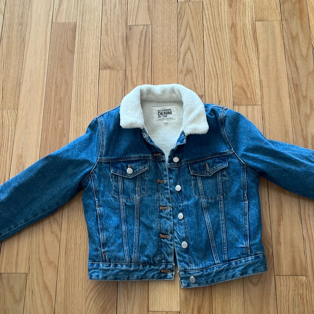 Zara shearling denim jacket
